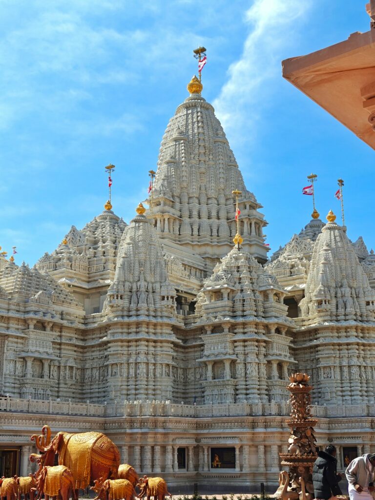Hindu temple exterior representing Shani Dev worship in the USA